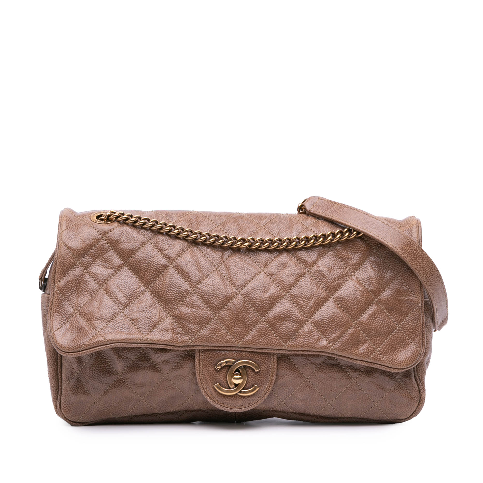 Product image of Large Quilted Glazed Caviar Shiva Flap