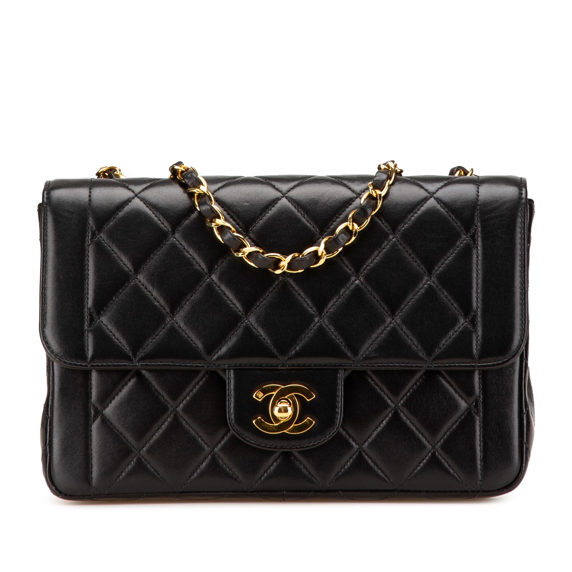 Product image of Medium CC Quilted Lambskin Border Single Flap